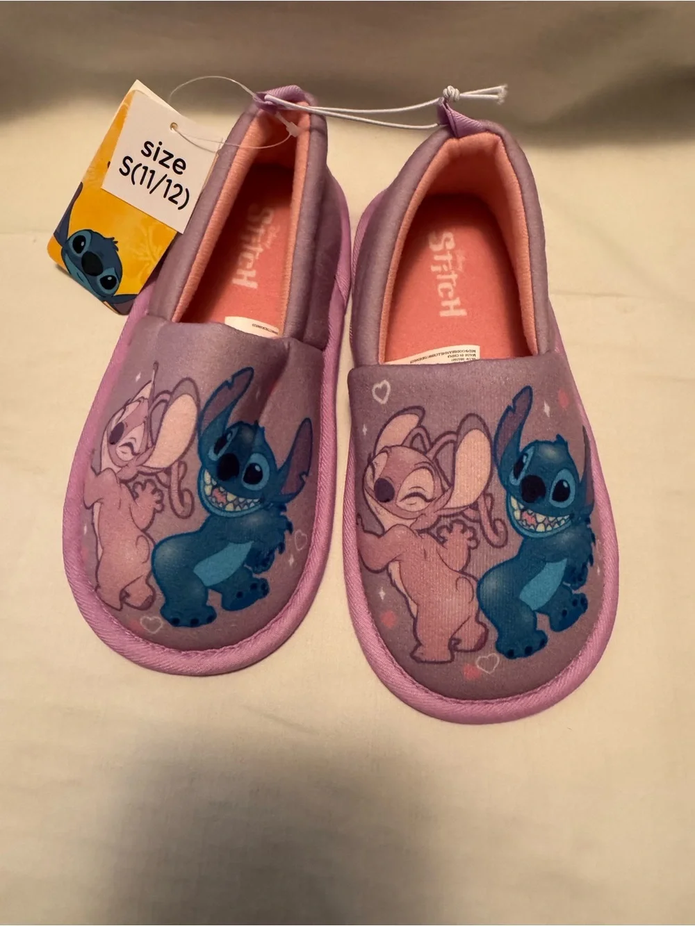 NWT Disney Lilo & Stitch Toddler Slippers Angel Purple Size S 11/12